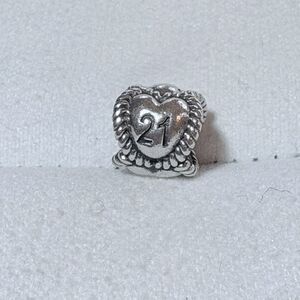 Authentic Pandora Sterling Silver 21st Birthday Milestone Charm #791048